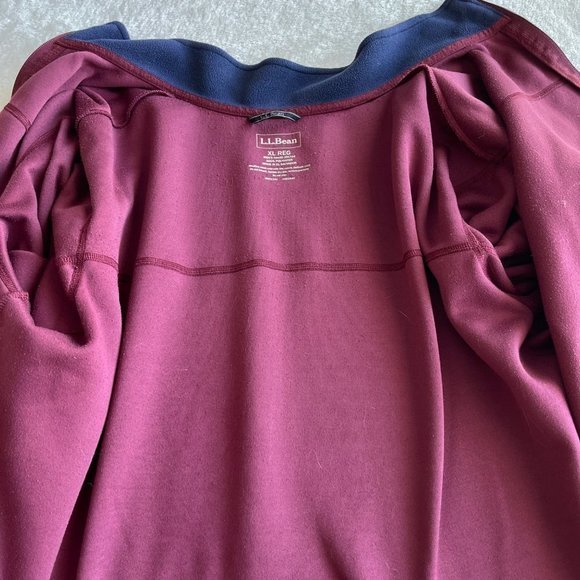 LL BEAN‎ Men's Trail Fleece Full Zip 291724 SIZE XL REG MAROON Outdoors Jacket - Picture 10 of 10